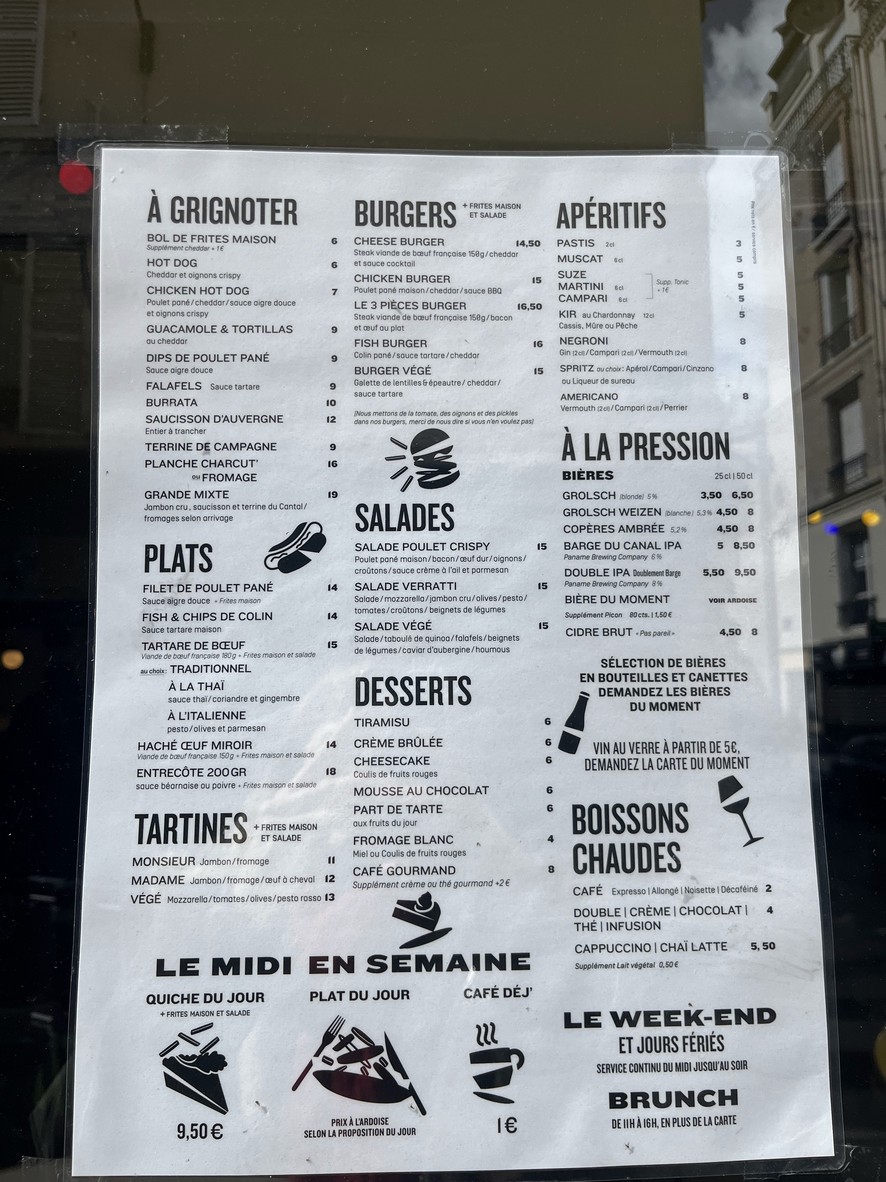 3 Pièces Cuisine menu 2