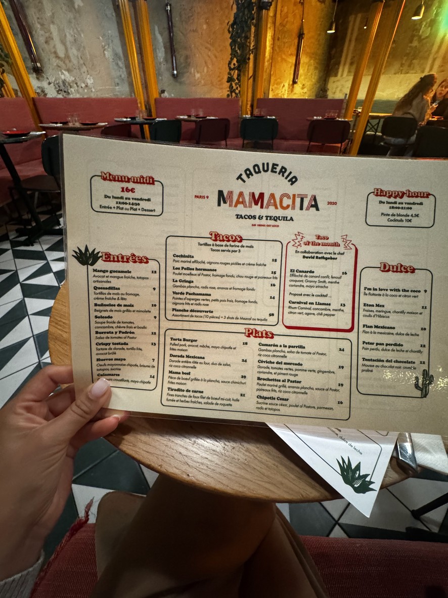 Mamacita Taqueria menu 1
