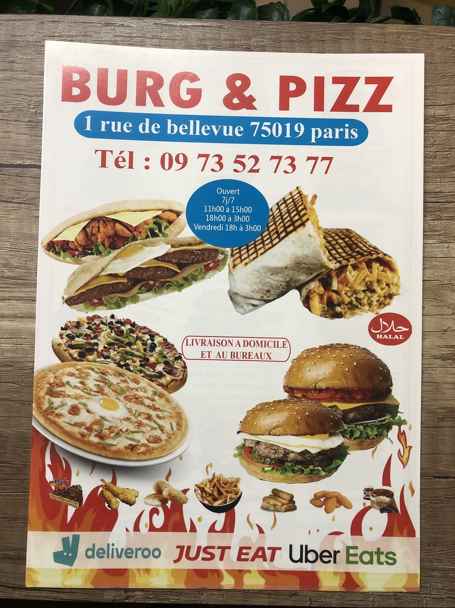 Burg & Pizz menu 1