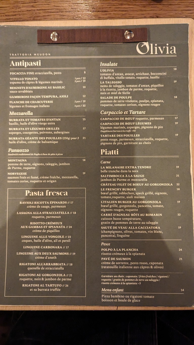 Olivia menu 1