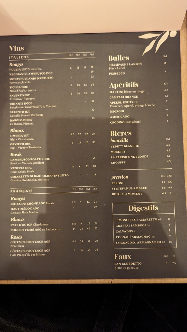 Olivia menu 3