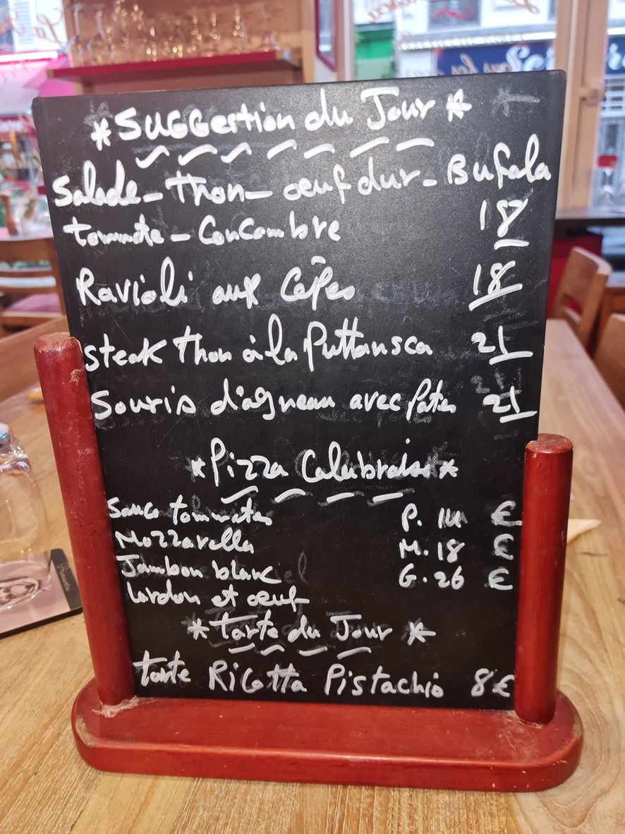 La Puttanesca menu 2