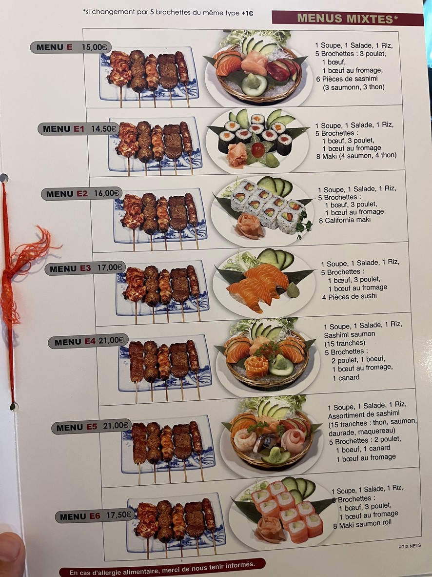 SUSHI WAKO Puteaux menu 4