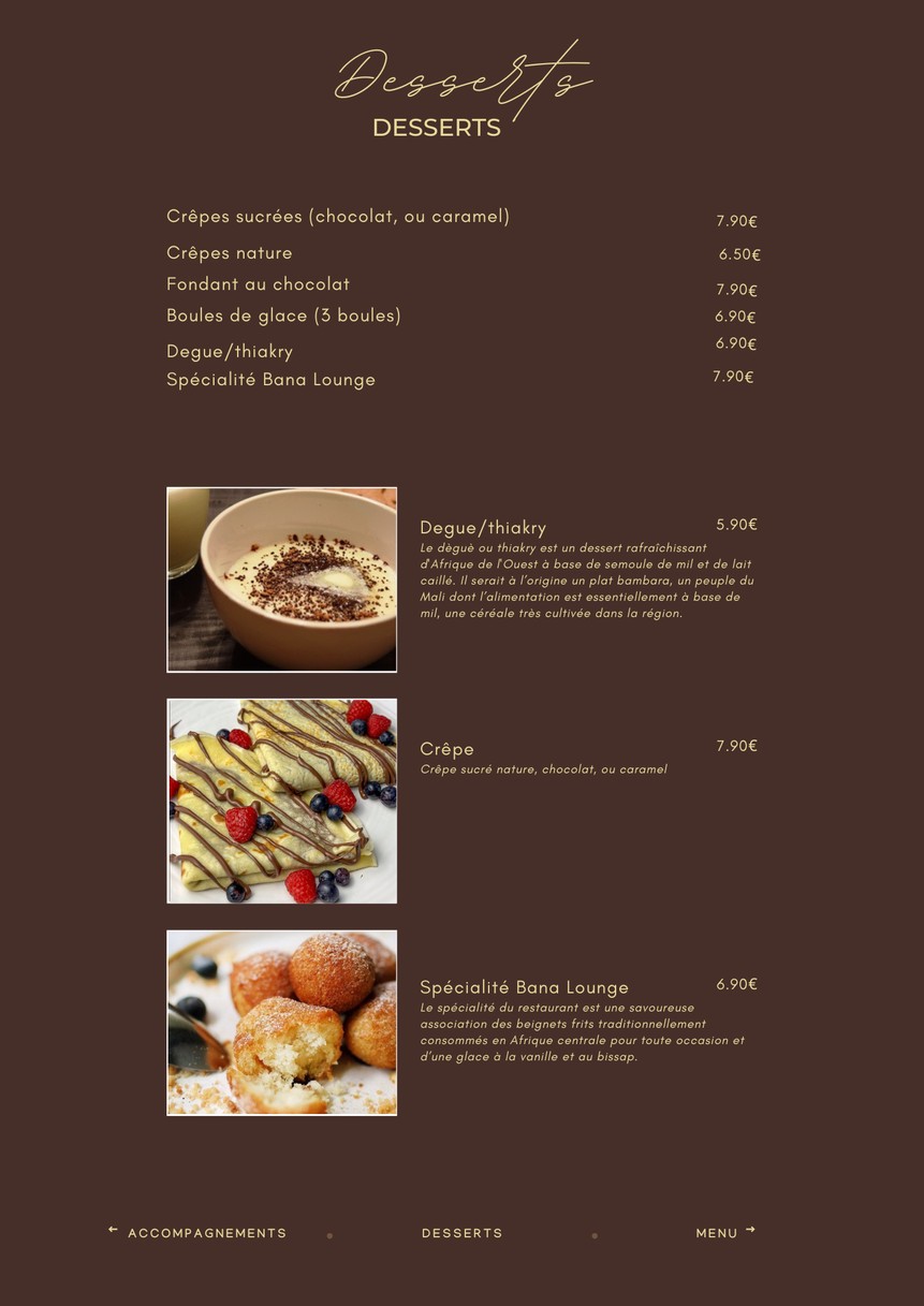 Restaurant Bana Lounge menu 5