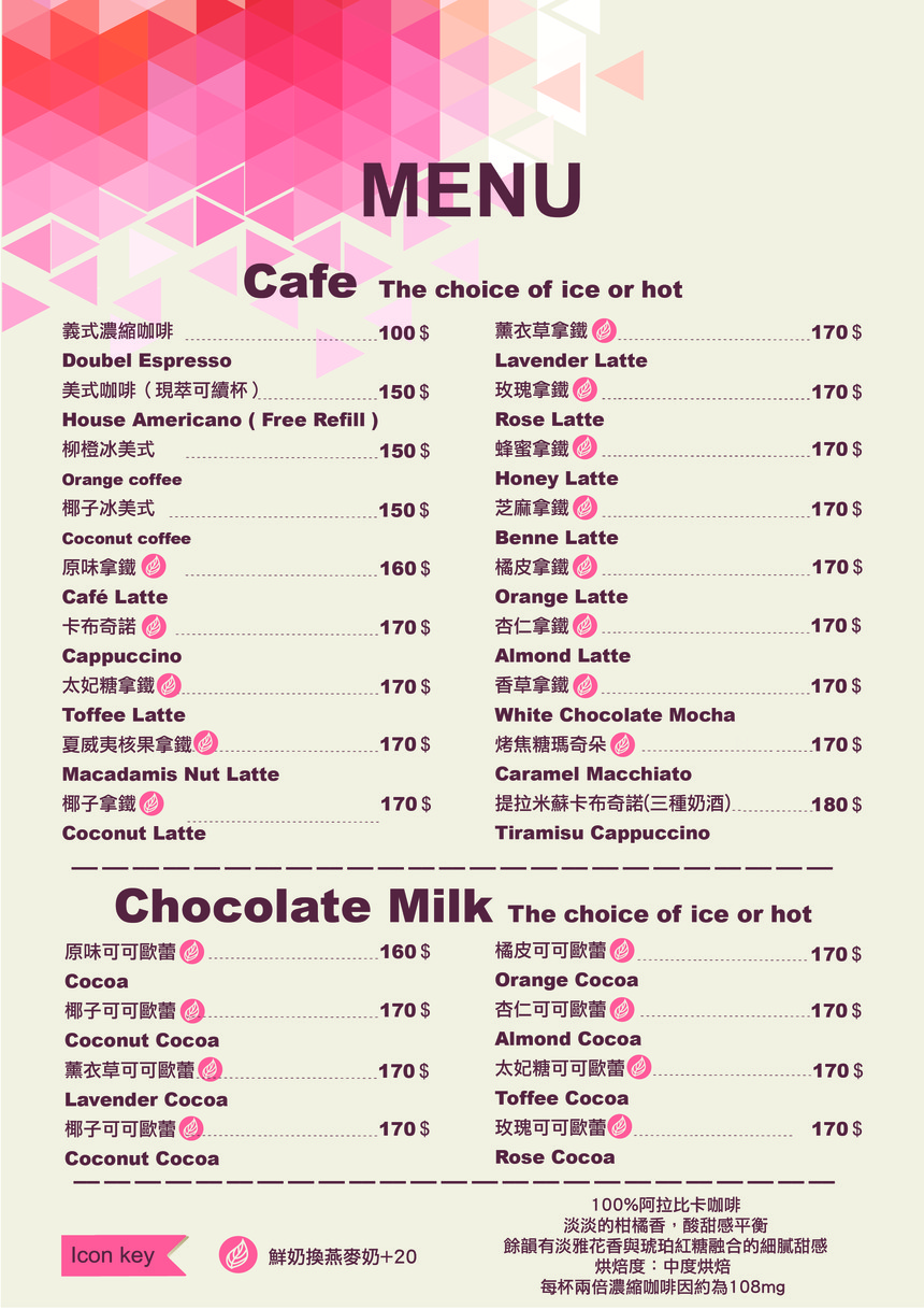 Arthere Café Shàng Lóu Kàn Kàn Kāfēi menu 3