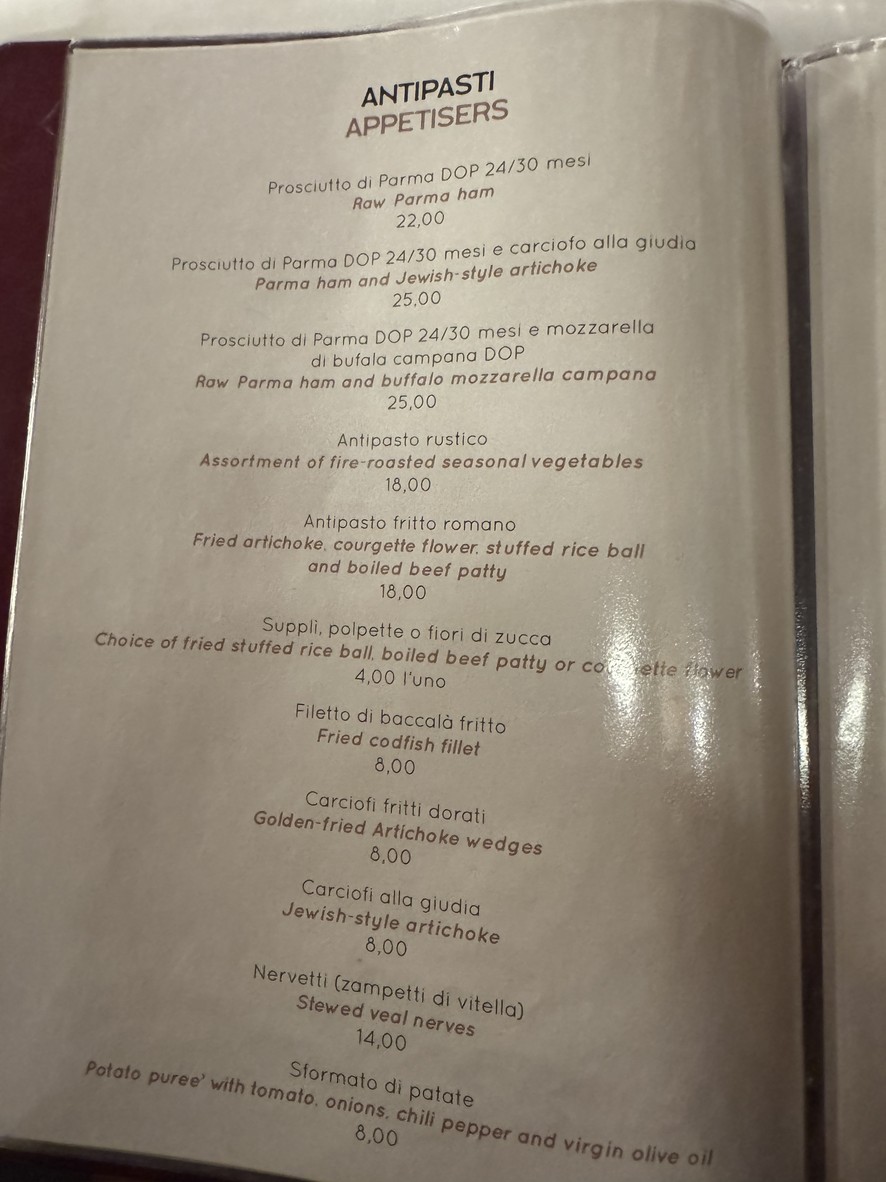 Checco Er Carettiere menu 1