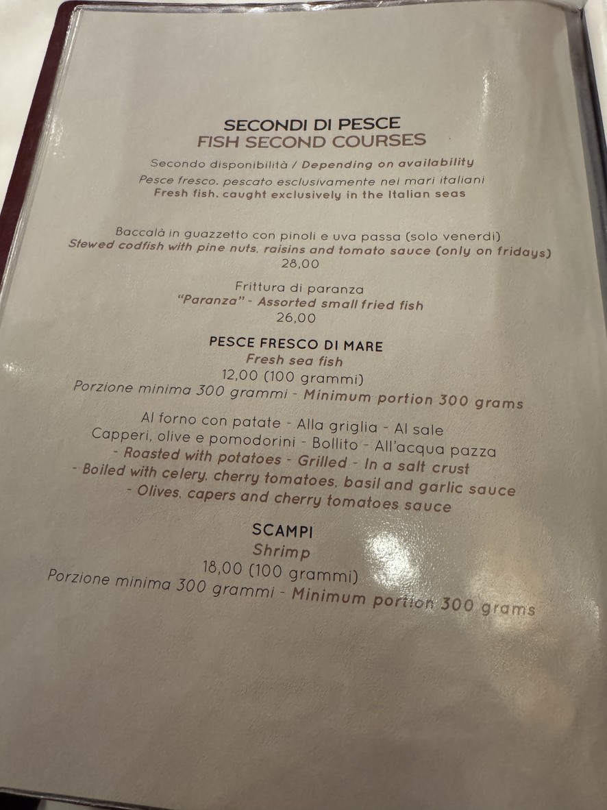 Checco Er Carettiere menu 5