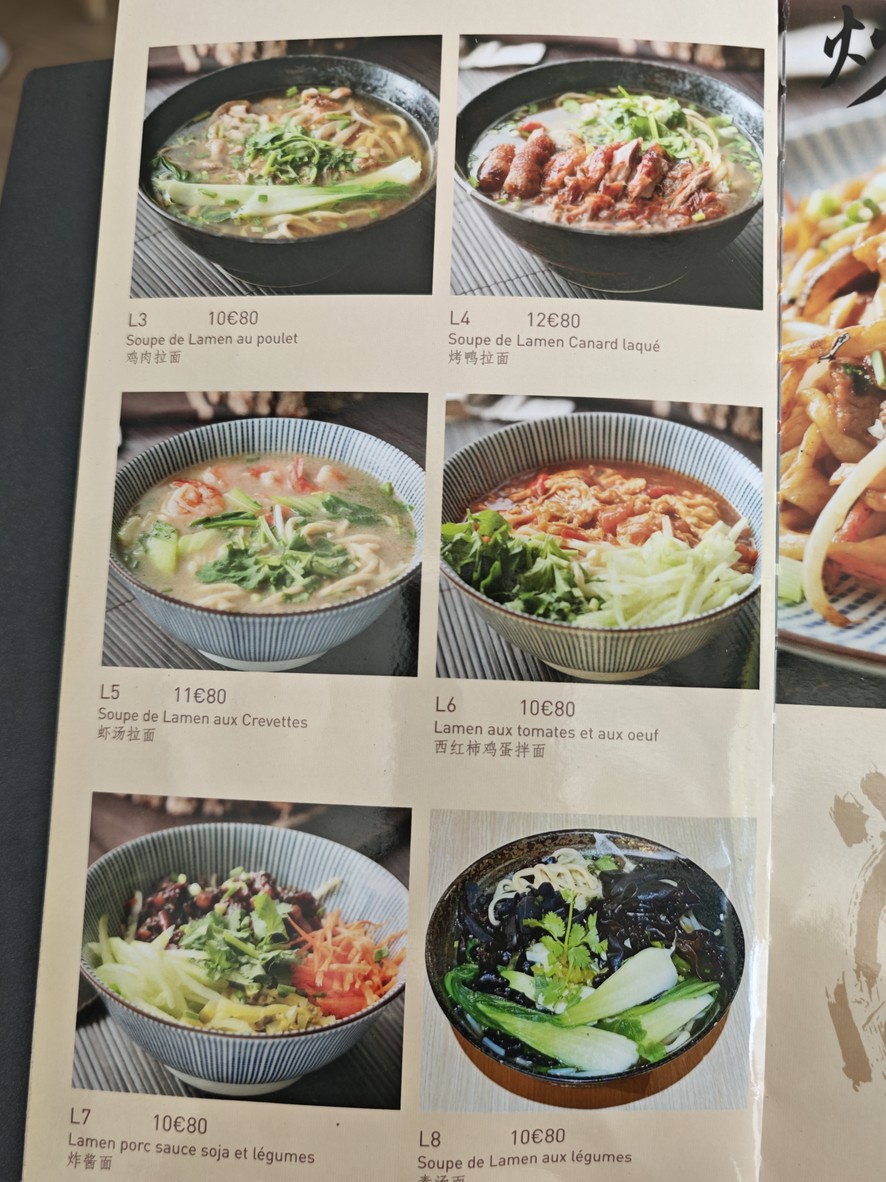Alai Nouilles menu 2
