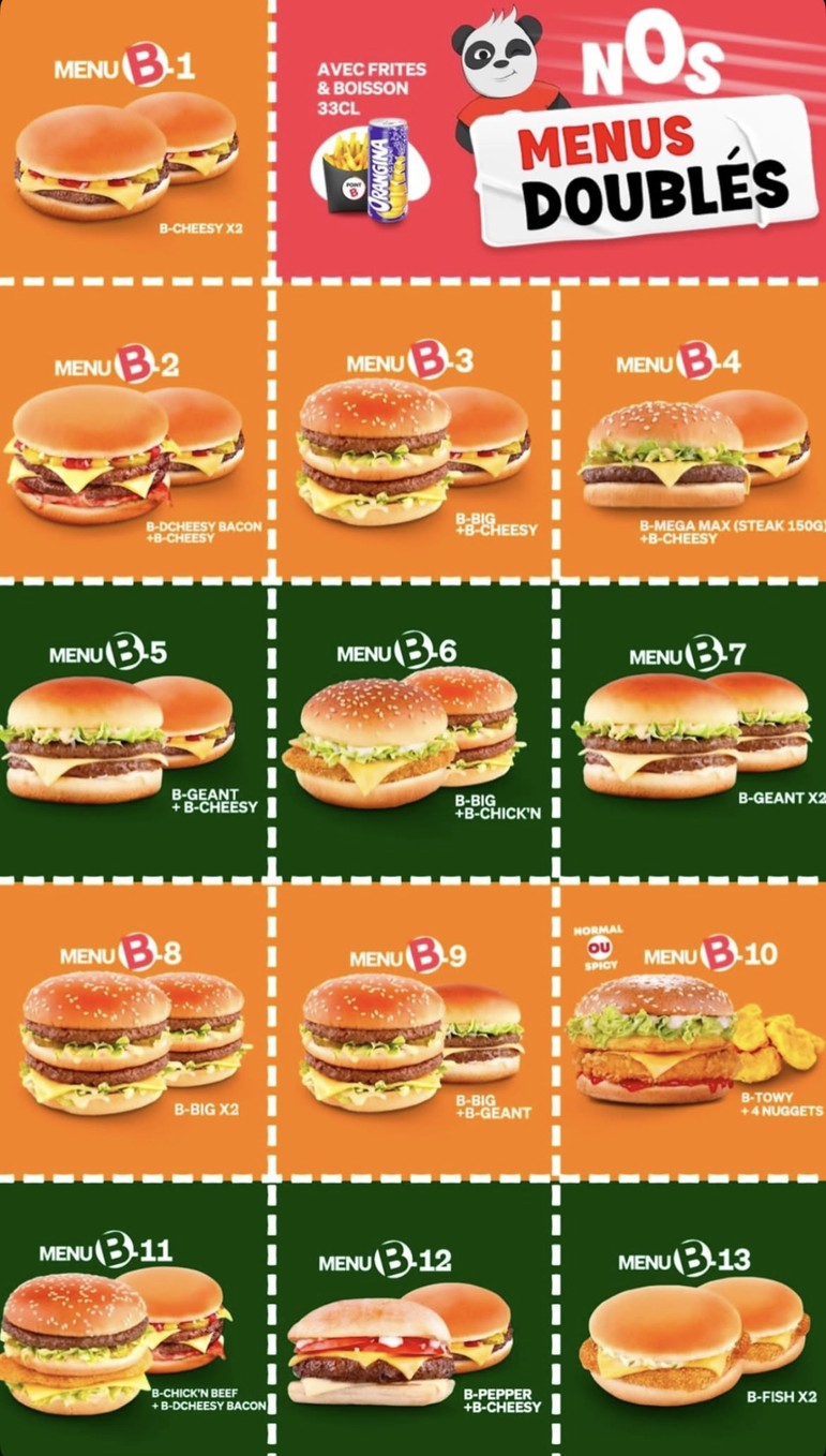 POINT B Aubervilliers menu 5
