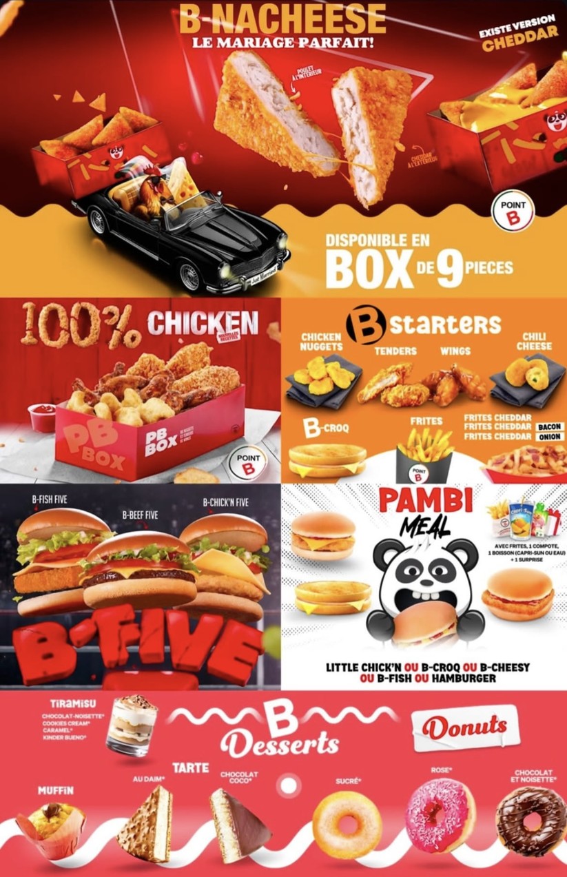 POINT B Aubervilliers menu 6