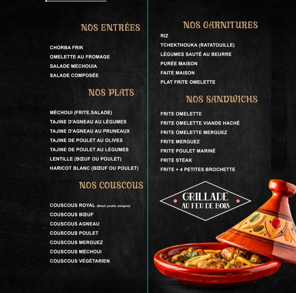Les 2 Amis menu 1