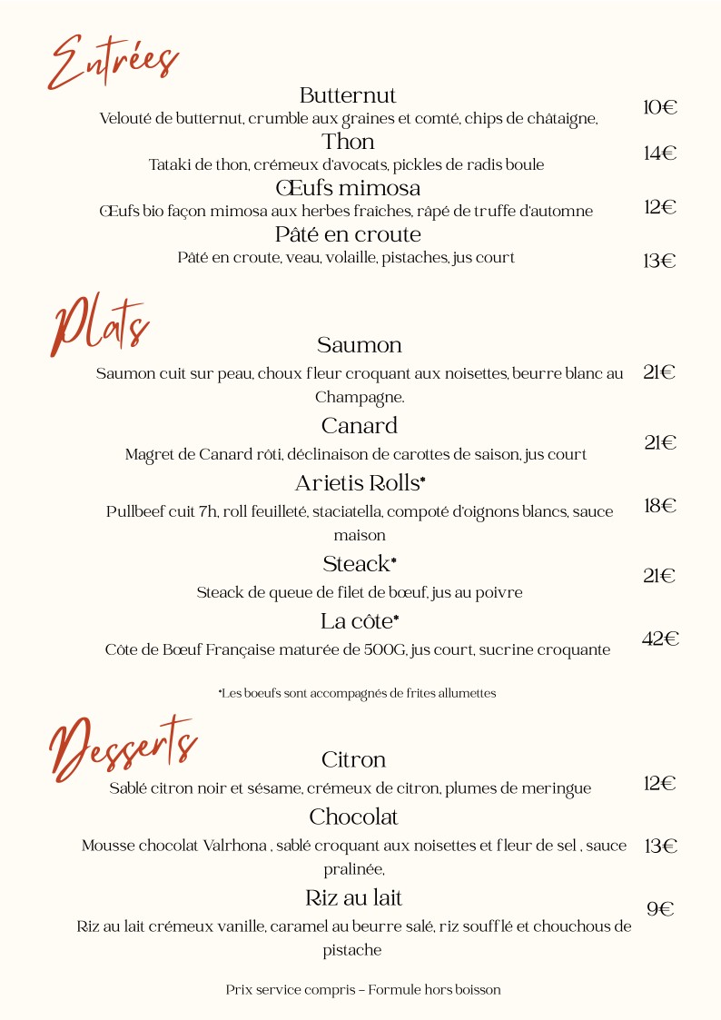 Arietis menu 2