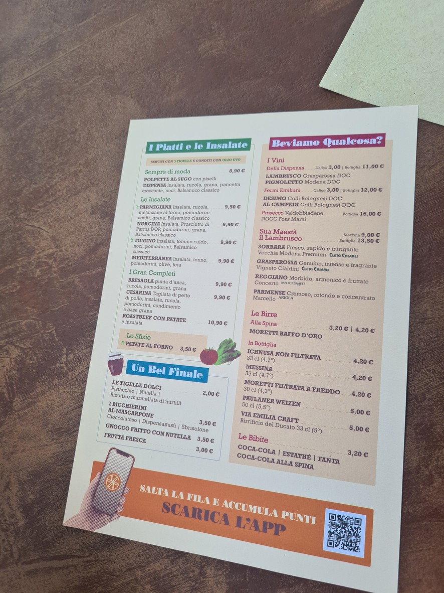 Dispensa Emilia Porta di Roma menu 2