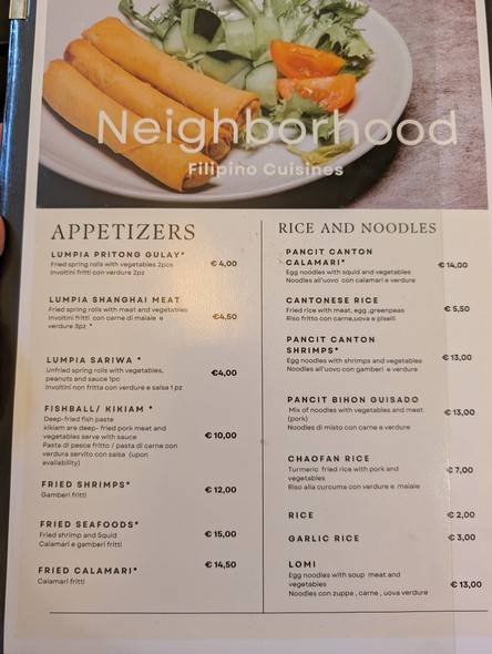 Neighborhood Filipino Restaurant