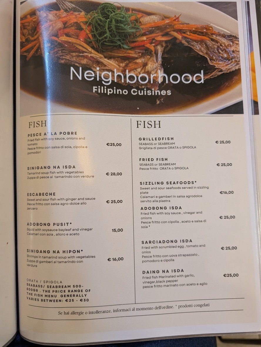 Neighborhood Filipino Restaurant menu 2