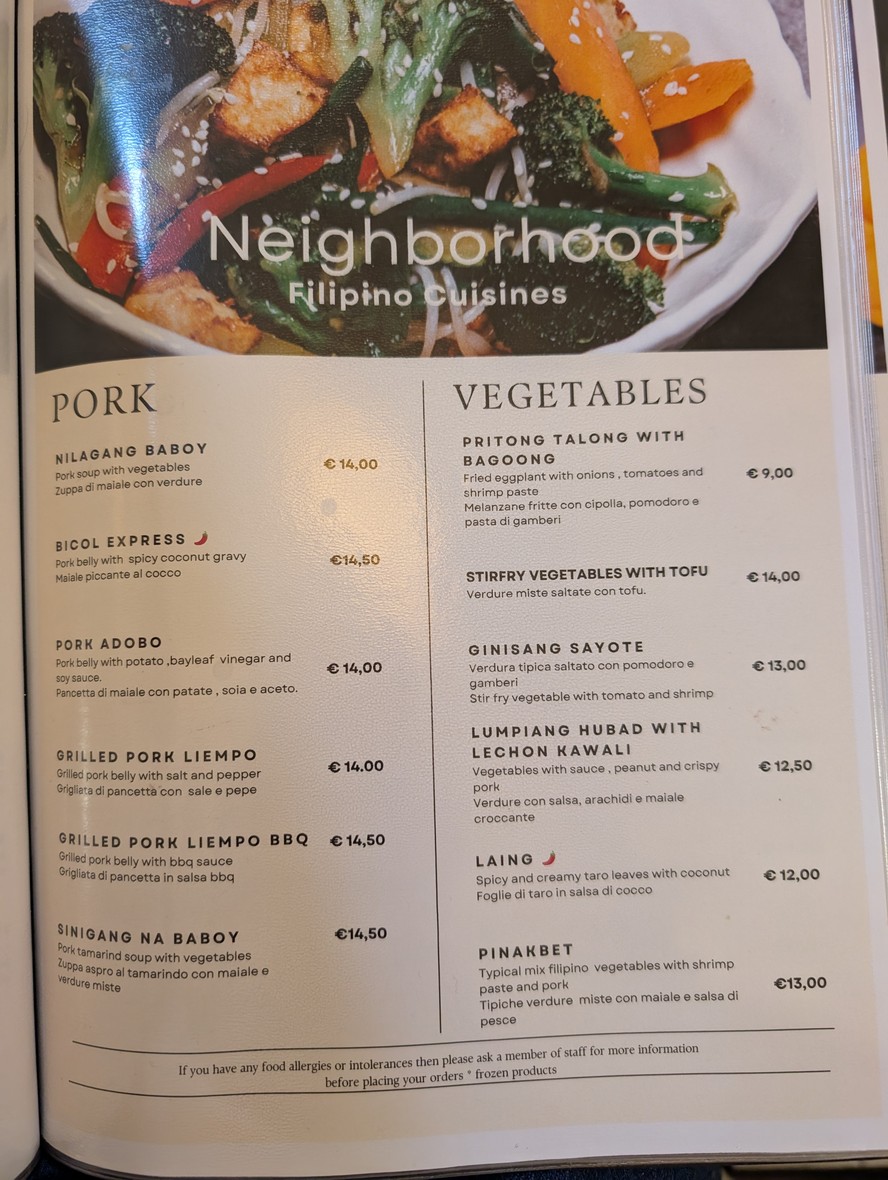 Neighborhood Filipino Restaurant menu 3