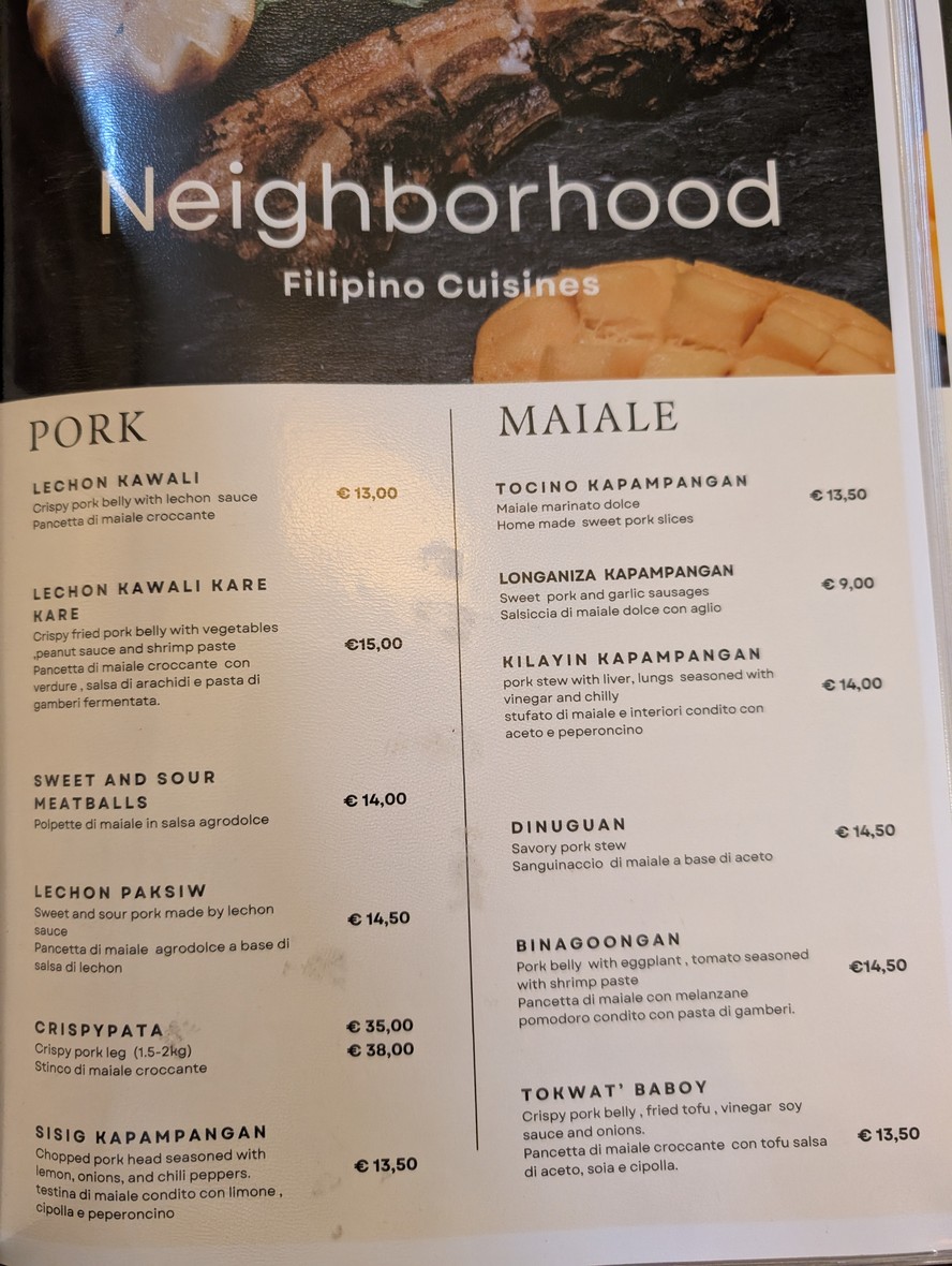 Neighborhood Filipino Restaurant menu 4