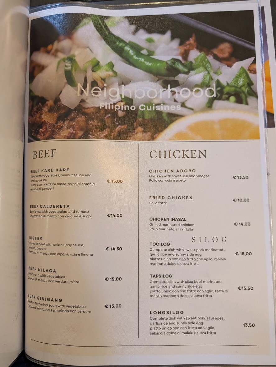 Neighborhood Filipino Restaurant menu 5