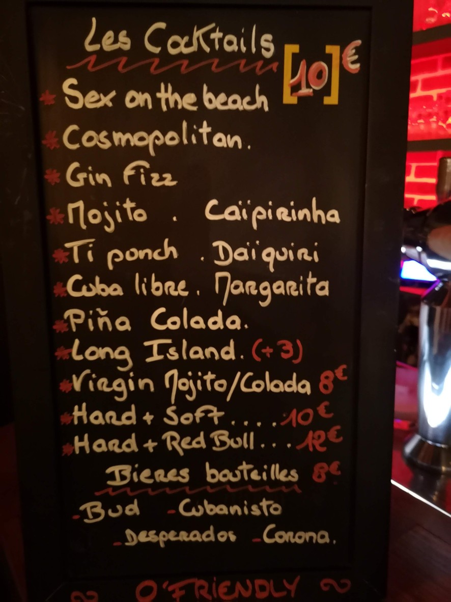 O'Friendly menu 2