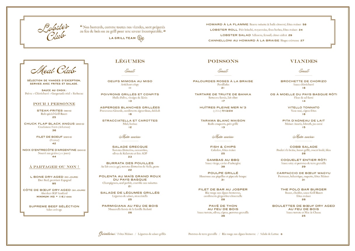 The Grill Room menu 2