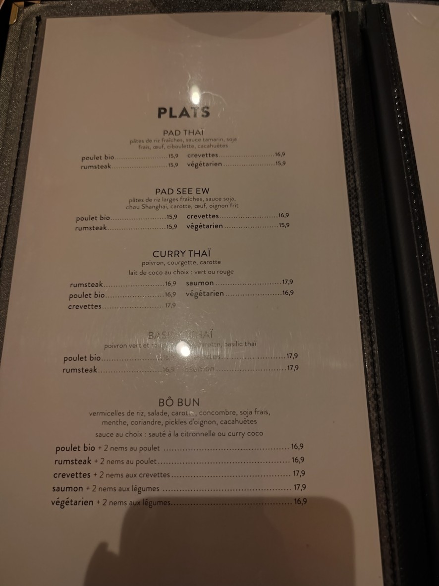 Bensaï menu 2