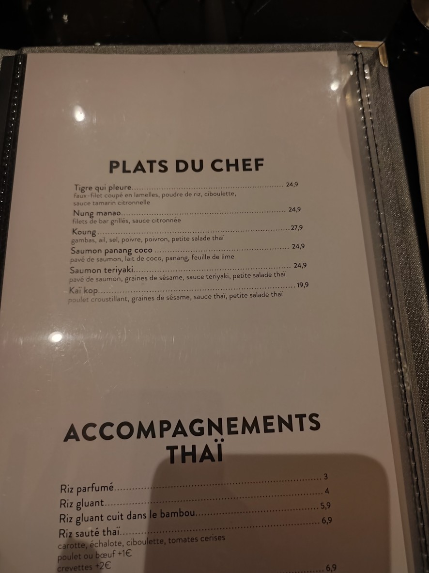 Bensaï menu 3