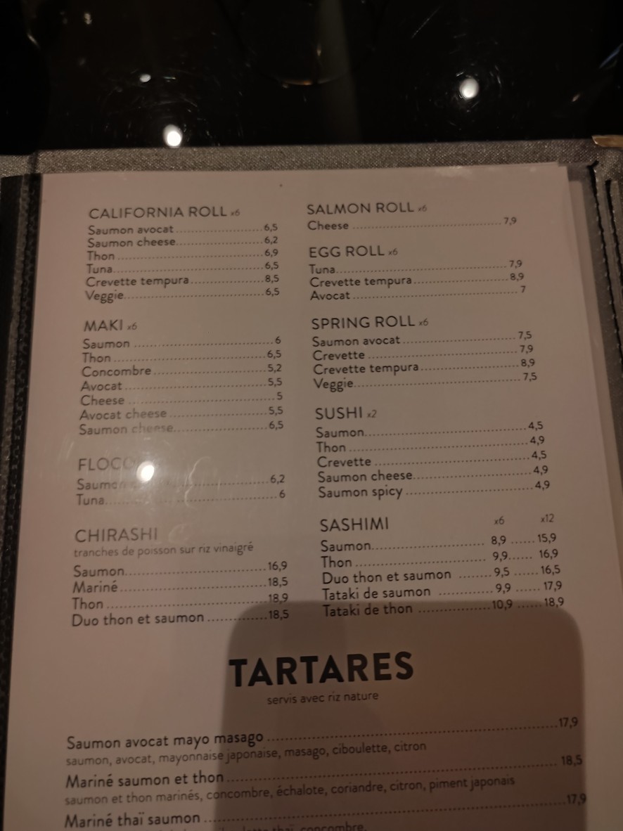 Bensaï menu 4