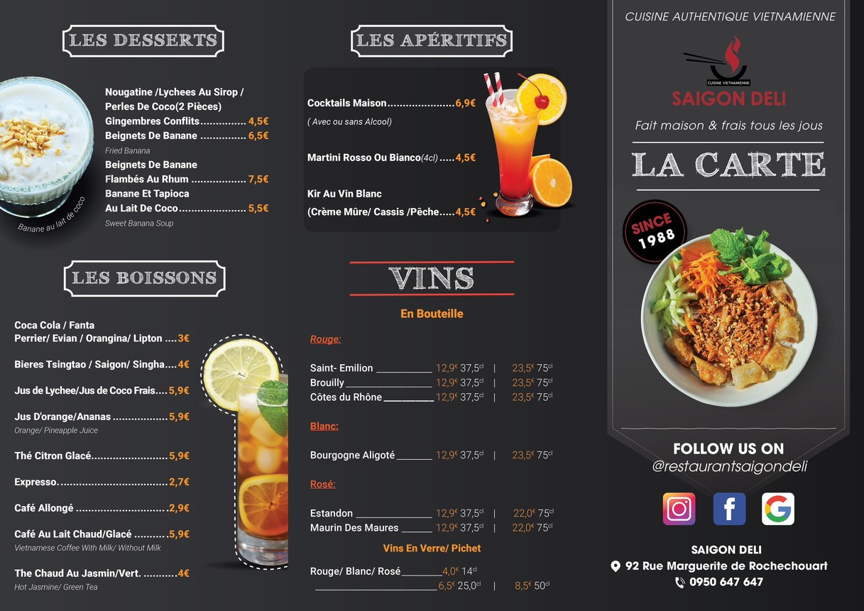 Saigon Deli menu 2