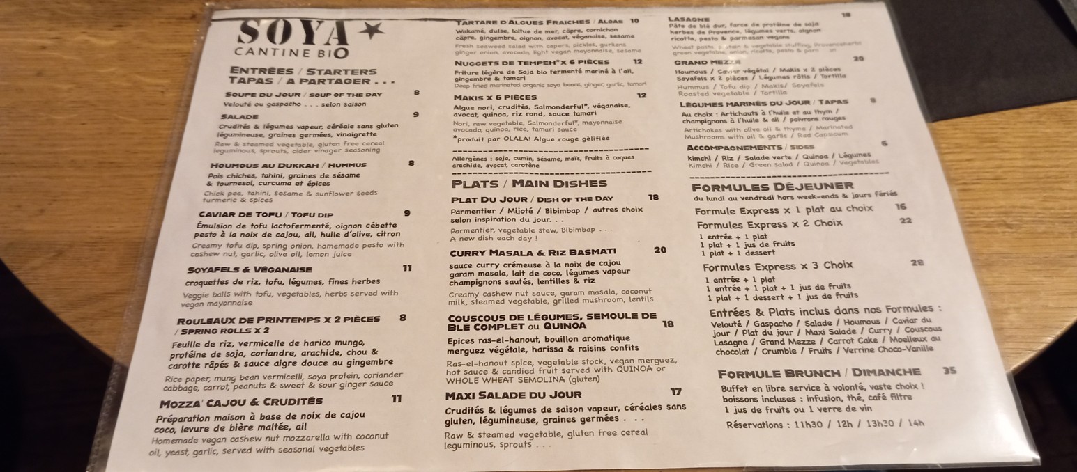 Soya menu 1