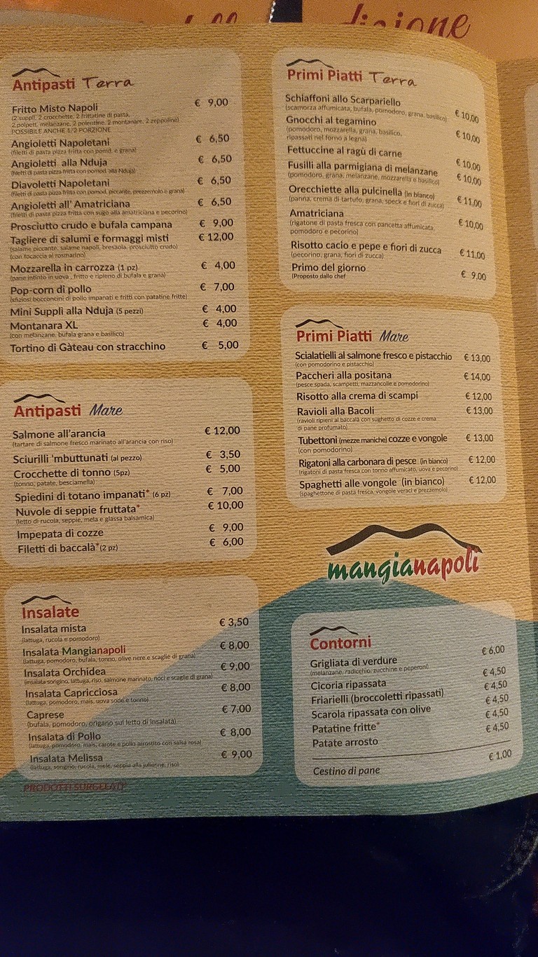 Mangianapoli Levio menu 1