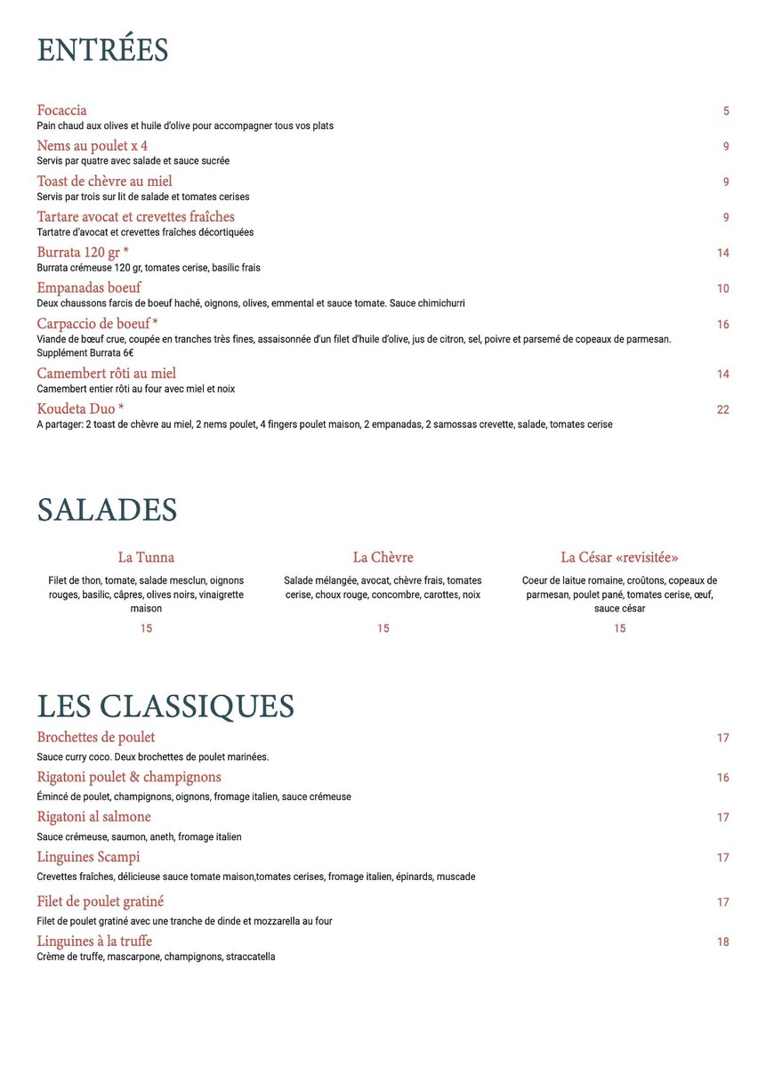 كوديتو menu 1