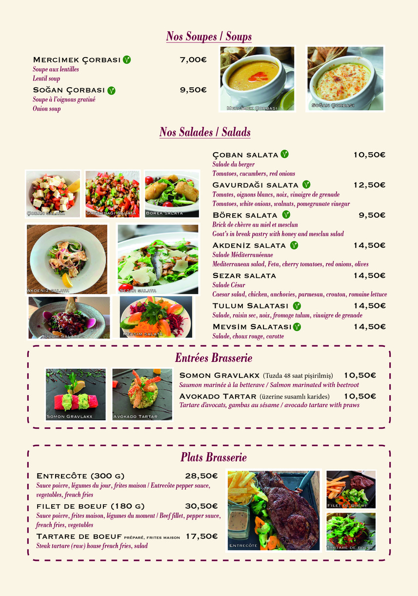Restaurant Derya menu 2