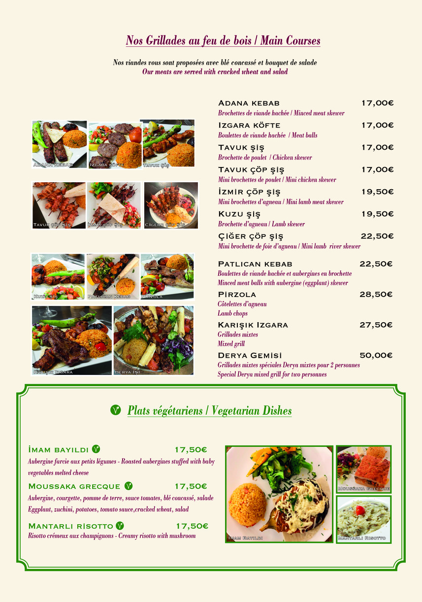 Restaurant Derya menu 3