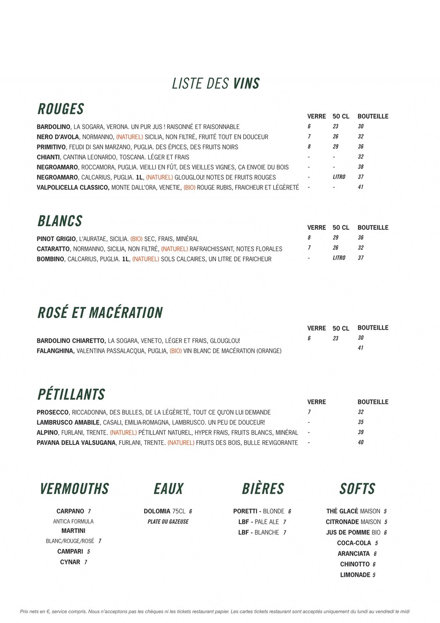 Cucuzza Ristorante menu 2