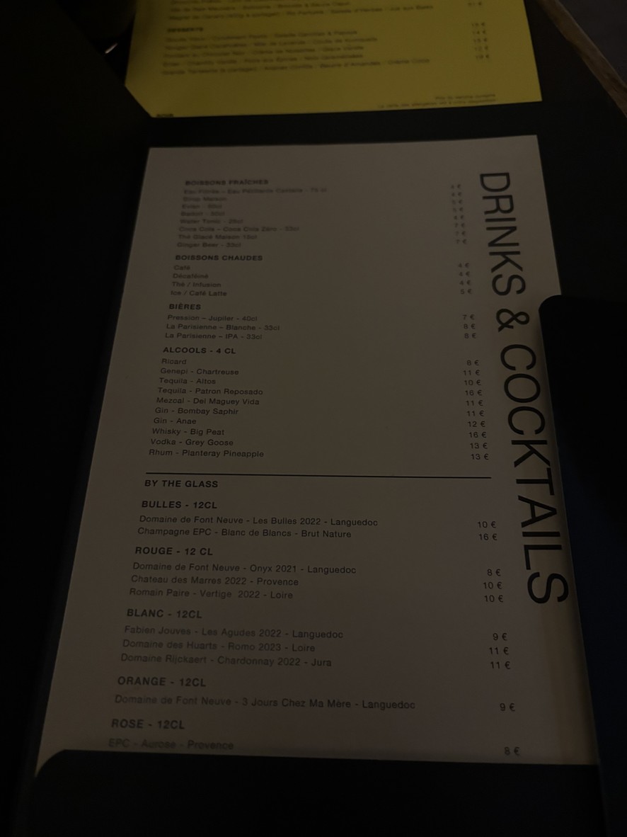 Maison Jaune menu 2