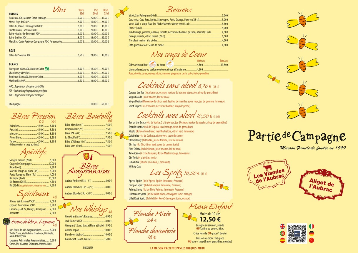 Partie de Campagne menu 1