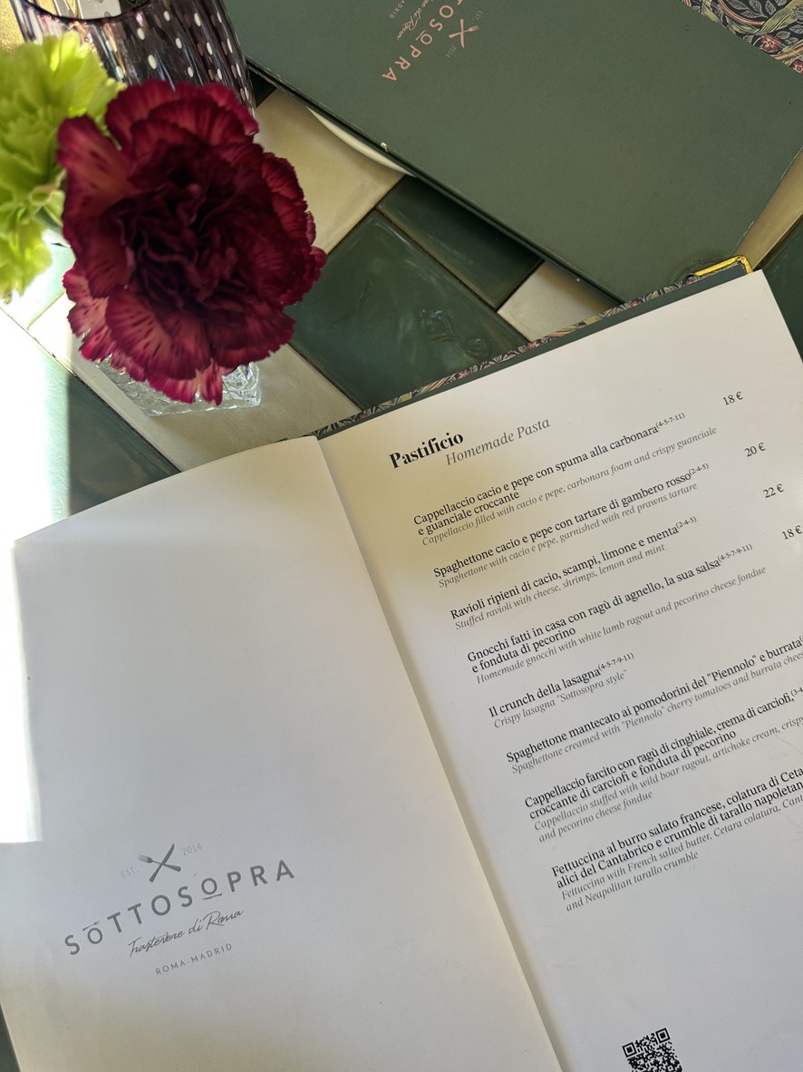 Sottosopra Trastevere menu 1
