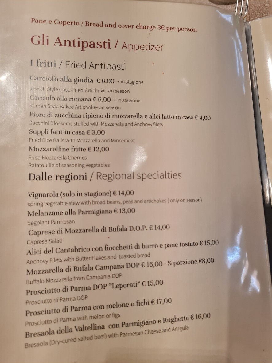 Il Matriciano menu 1