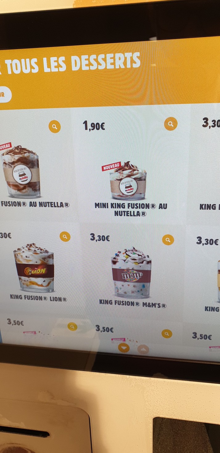 Burger King Paris Bastille menu 2