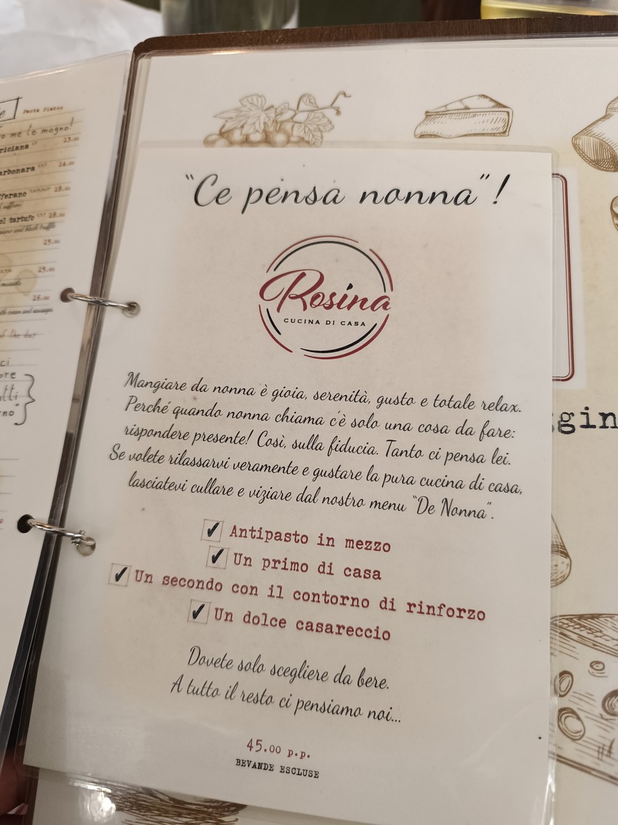 Rosina Cucina di Casa menu 1