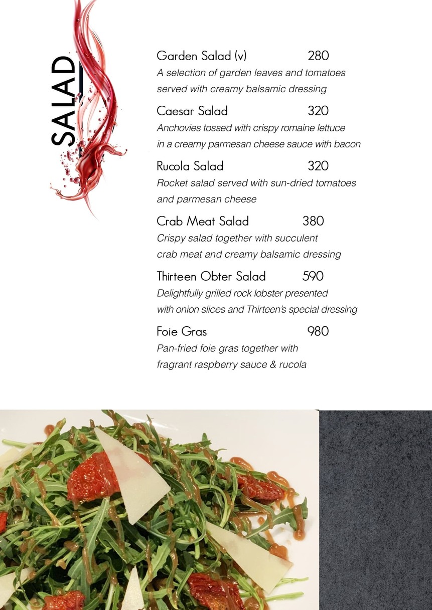 @13 Wine & Dine - Italian Restaurant menu 2