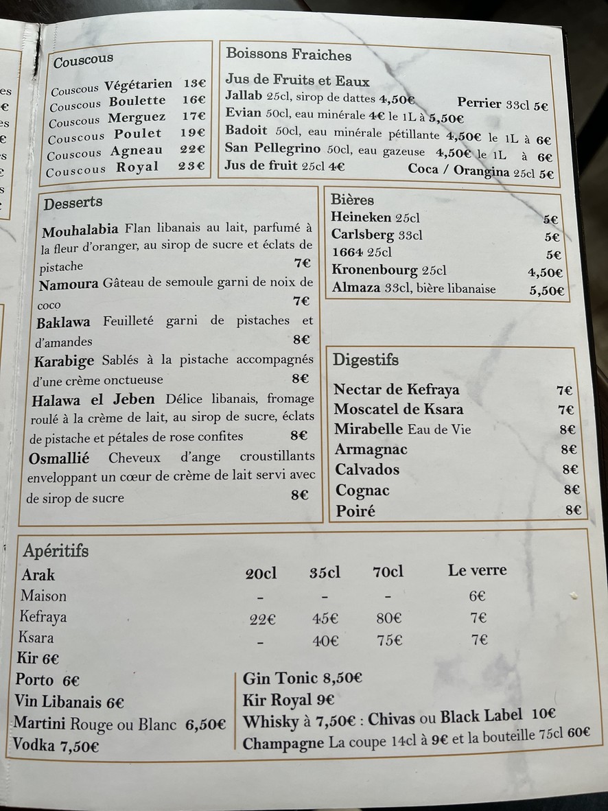 Restaurant Zourouna menu 2