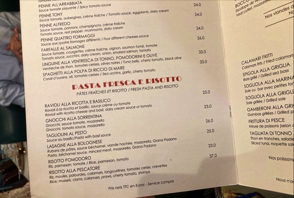 Ristorante Napoletano menu 2