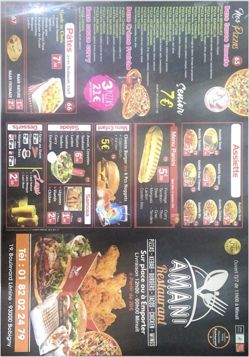 Amani menu 1