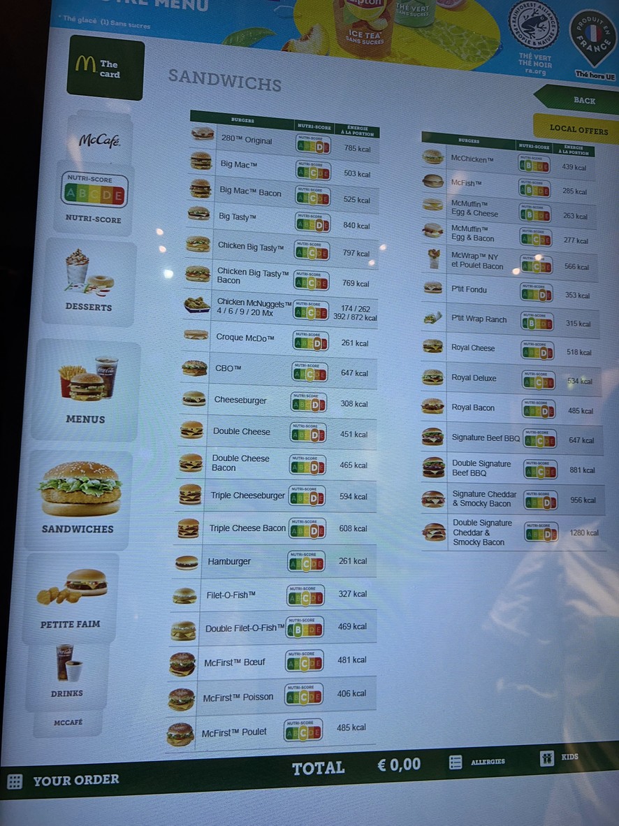 McDonald's menu 2