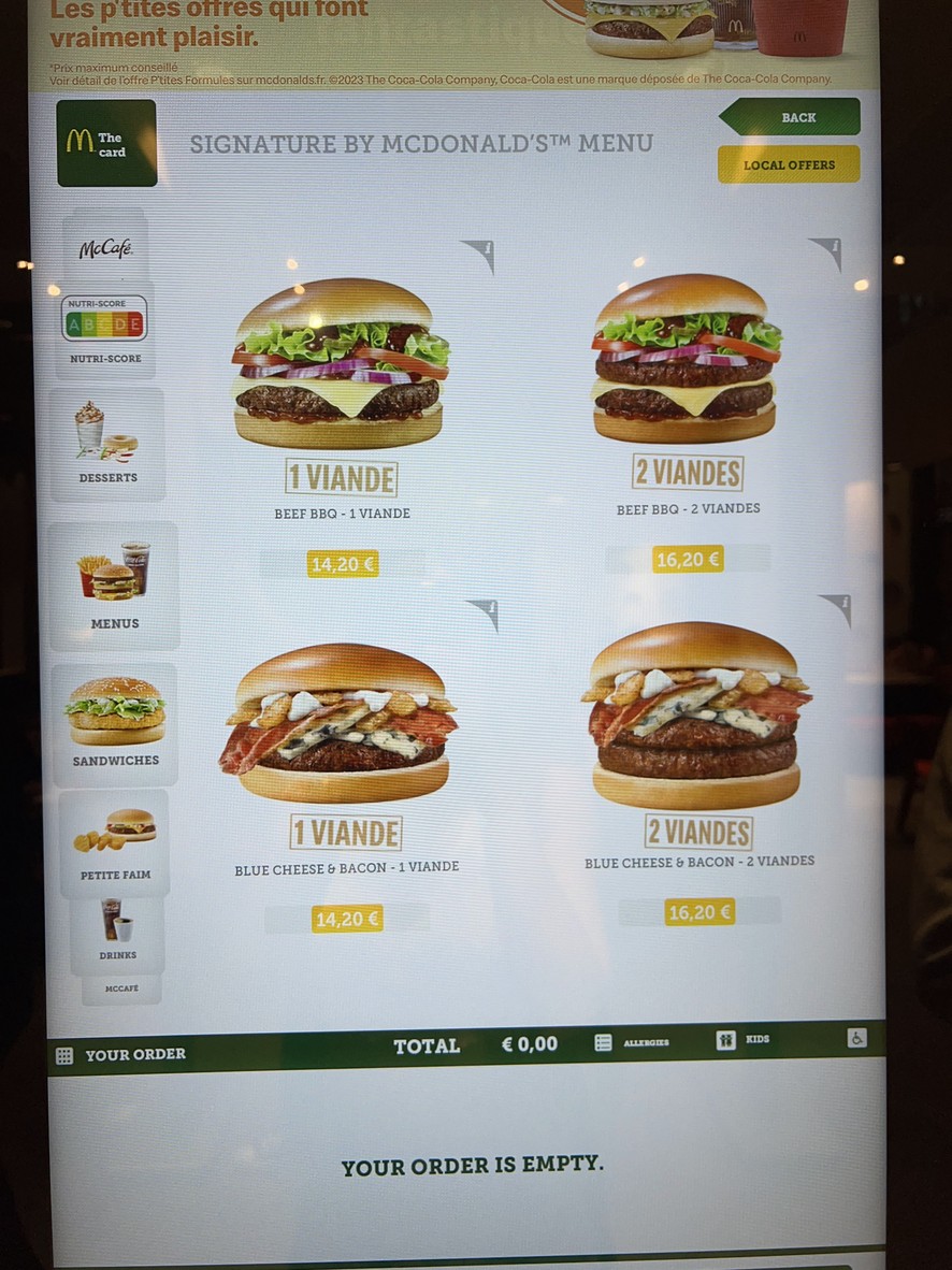 McDonald's menu 3