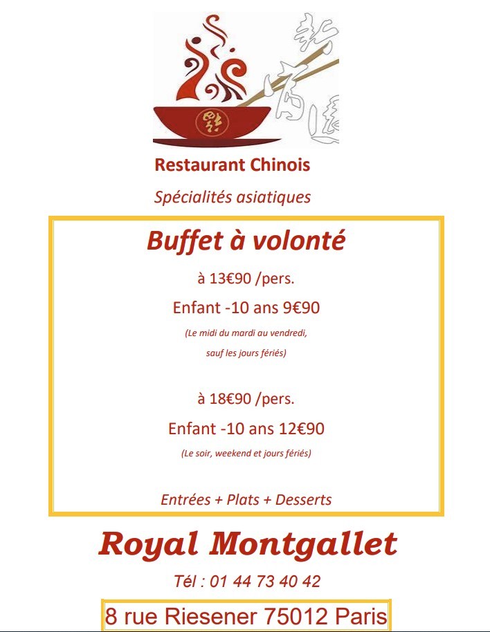 Royal Montgallet menu 1