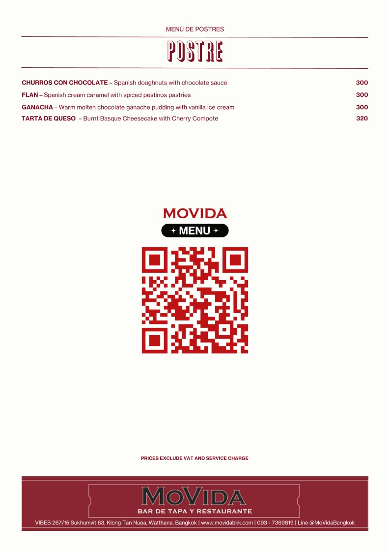 Movida Bangkok menu 3
