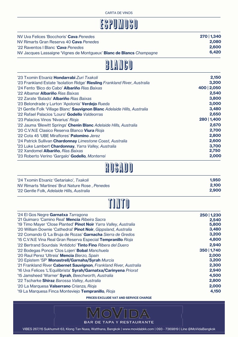 Movida Bangkok menu 4