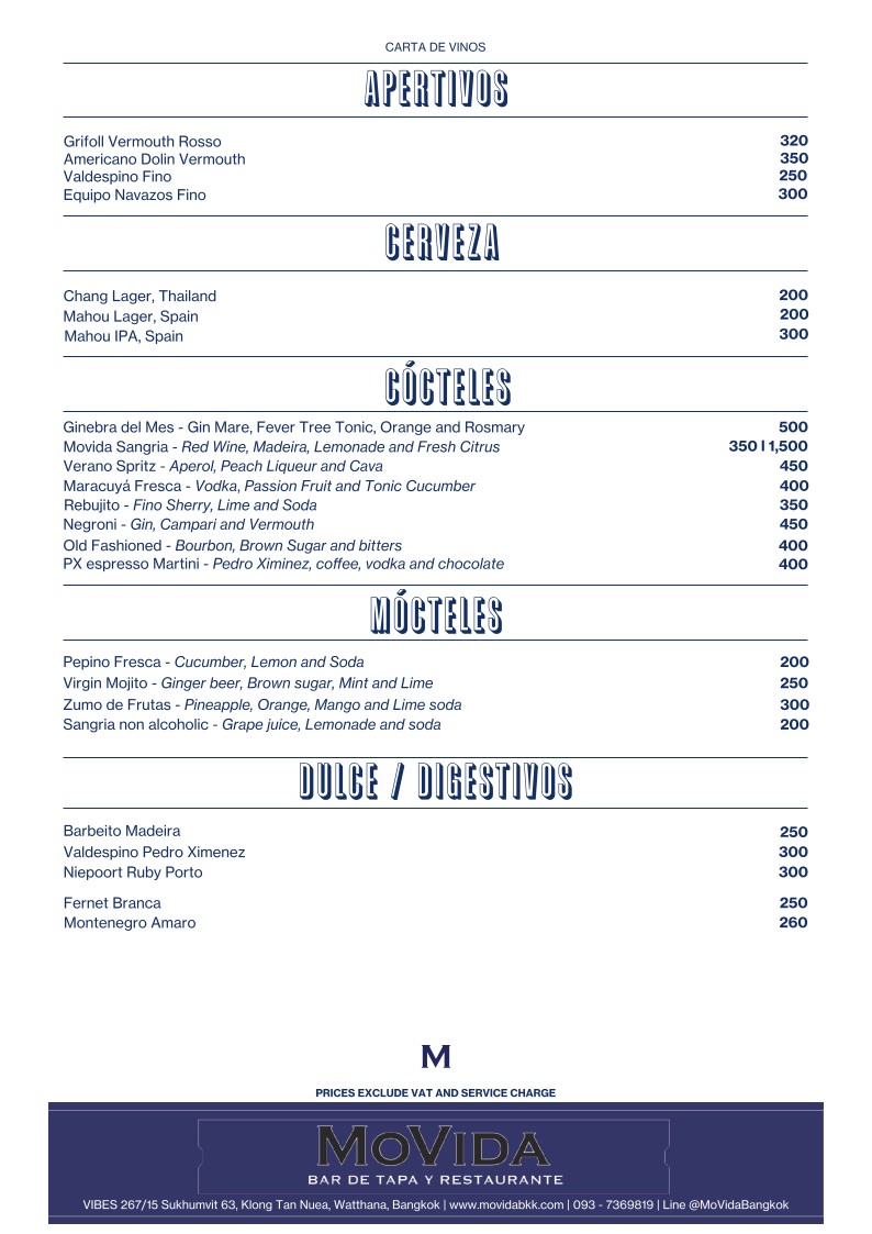 Movida Bangkok menu 5